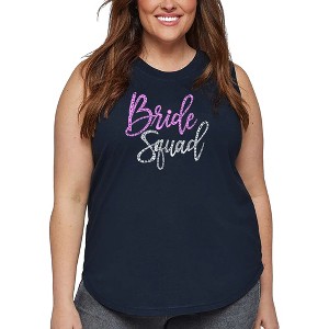 LA Pop Art Women's Word Art Tank Top - Bride Squad - 1 of 4