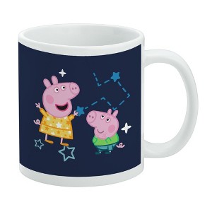 Starry Peppa Pig and George Ceramic Coffee Mug  Novelty Gift Mugs for Coffee  Tea and Hot Drinks  11oz  White - 1 of 4