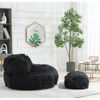 Plush Bean Bag Sofa Couch with Ottoman, Comfy Lazy Sofa Chair for Living Room, Bedroom or Apartment – Maison Boucle - 3 of 4