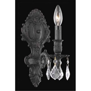 Elegant Lighting Monarch 1 light Dark Bronze Wall Sconce Clear Royal Cut Crystal - 1 of 1