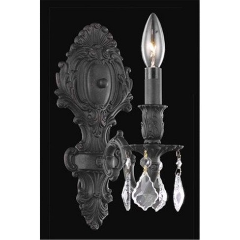 Elegant Lighting Monarch 1 light Dark Bronze Wall Sconce Clear Royal Cut Crystal - image 1 of 1