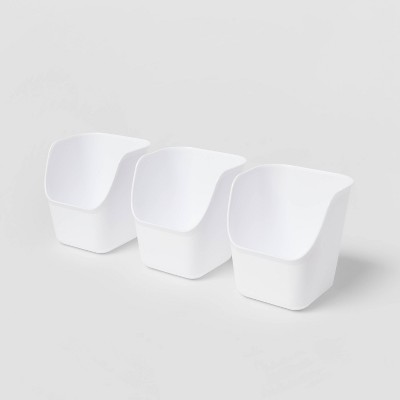 Small 3pk Open Front Flexible Storage Bins White - Brightroom™