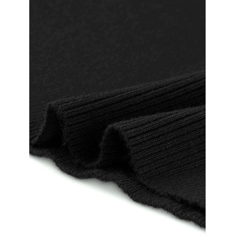 Seta T Women's Square Neck Long Sleeve Slim Fit Ribbed Knit Bodycon Midi Sweater Dress, 5 of 6