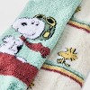 Women's Peanuts 2pk Cozy Ankle Socks - Blue/Ivory 4-10 - 3 of 3