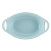 Rachael Ray Solid Glaze Ceramics Au Gratin Bakeware / Baker Set, Oval - 2 Piece, Light Blue - 2 of 4