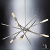 Urban Ambiance Luxury Modern Industrial Chandelier,  10-1/2"H x 22-5/8"W,  Brushed Nickel Finish, UHP2073 - 3 of 4