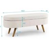 VisioGear Oval Ottoman, Storage Bench with Wood Legs for Living Room, Beige, 43.5"*16"*16" - 3 of 4
