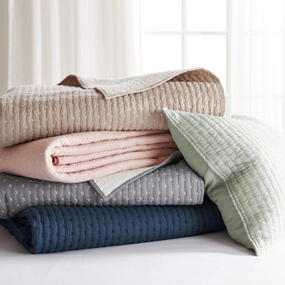 Blush Cotton Full Reversible Quilt Set