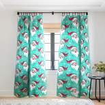 Heather Dutton Tis The Season Multi Pattern Aqua Single Panel Sheer Window Curtain - Deny Designs