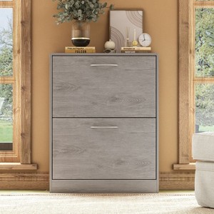 Famapy Gray Entryway Shoe Cabinet With Flipped Drawers Dresser Chest - 1 of 4
