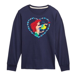 Girls' - Disney Princess - Ariel Heart Long Sleeve Graphic T-Shirt - 1 of 4