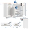 Garvee Rolling Kitchen Island Table on Wheels with Drop Leaf, Tilt Out Trash Can Cabinet, Storage Cabinet, Drawer, Spice Rack, Kitchen Cart - 2 of 4