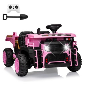Garvee 24V 2-Seater Ride-On Dump Truck for Kids, Electric Construction Vehicle with Remote Control,Motorized Dump Bed, Shovel, LED Lights, Music - 1 of 4