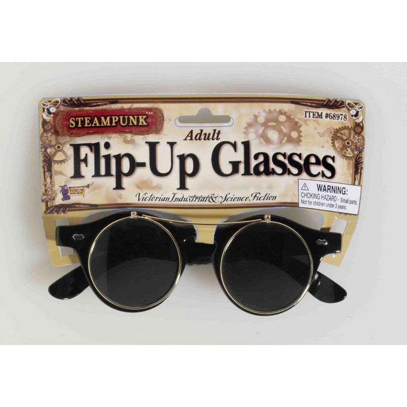 Victorian Steampunk Flip-Up Adult Costume Glasses, 1 of 2