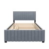 Full Size Upholstered Platform Bed with Twin Size Trundle for Bedroom or Apartment - 3 of 4