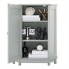 OUTSUPPLY Modern Triangle Bathroom Corner Cabinet with Adjustable Shelves, Storage Cabinet with Wooden Knobs - 4 of 4