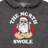 Men's - Instant Message - Christmas Santa Claus North Swole Graphic Fleece Pullover Hoodie - 2 of 4