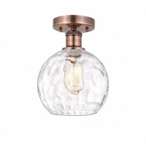 Athens Water Glass - 1 Light Semi-Flush Mount In Industrial Style-10.75 Inches Tall and 8 Inches Wide - 1 of 1