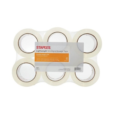 Staples Lightweight Moving & Storage PKing Tape 1.88" x 109 Yds Clear 6/RL 380107
