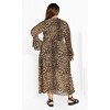 Women's Plus Size Plunge Frill Print Maxi Dress - leopard | CITY CHIC - 3 of 4