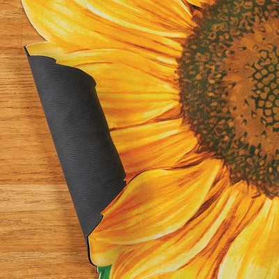 Handmade Multicolor Sunflower-Shaped Non-slip Synthetic Accent Rug