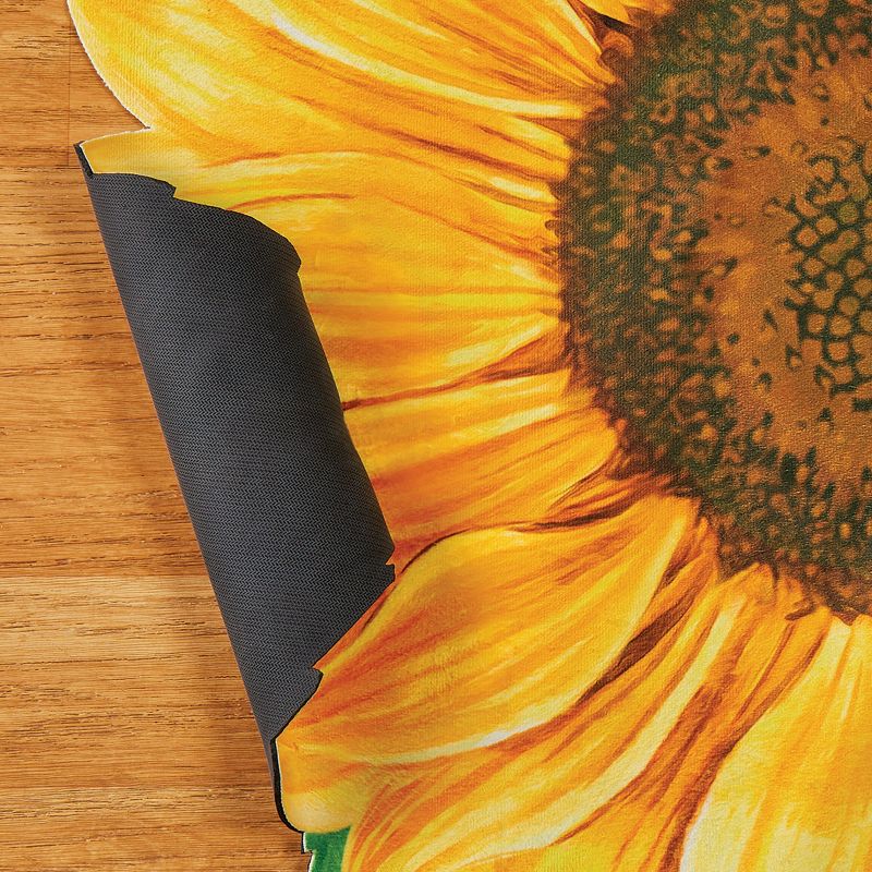 Collections Etc Unique Sunflower-Shaped Skid-Resistant Accent Rug 2X3 FT, 3 of 4