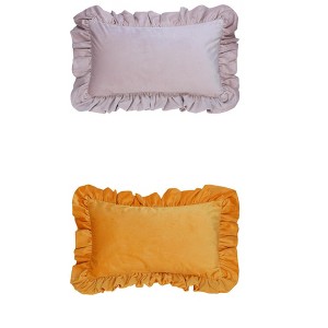 REGALWOVEN 2 Pcs Scalloped Trim Outdoor Throw Pillow Covers for Sofa Living Room Home Decor - 1 of 4
