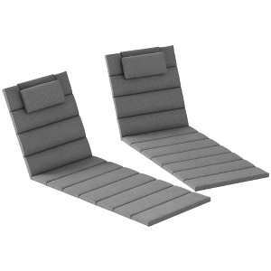 Outsunny Foldable Lounge Chair Cushion Set of 2, UPF50+ 230gsm Olefin and 25D High-Density Foam, Chaise Lounge Cushion Set, 80" x 26" - 1 of 4