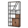 Farmhouse Bakers Rack w/Power Outlet & LED Light - Microwave Stand w/Wine Rack for Kitchen/Dining Room - 2 of 4