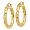 Black Bow Jewelry 4mm, 14k Yellow Gold Diamond-cut Hoops, 30mm (1 1/8 Inch) - 2 of 4