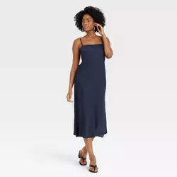 Women's Apron Slip Dress - A New Day™ Navy Blue XXL