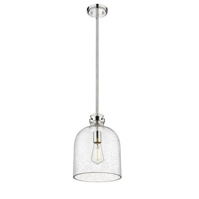 Polished Nickel Glass LED Indoor/Outdoor Pendant Light