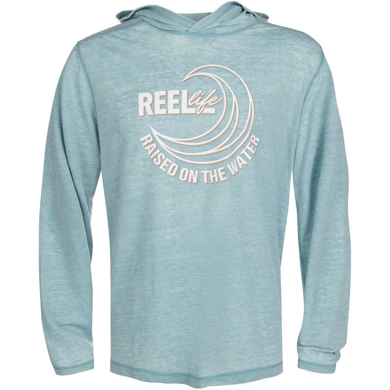 Reel Life Ocean Washed Circle Palm Pullover Hoodie - Adriatic Blue, 1 of 3