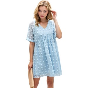 Anna-Kaci Women's Floral Dream Embroidered Bell Sleeve Dress for Casual Looks - 1 of 4