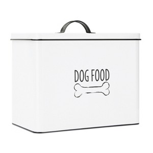 Outshine Co White Farmhouse Pet Food Bin - Can Be Personalized - 1 of 4