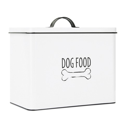 Outshine Co White Farmhouse Dog Food Bin Can Be Personalized