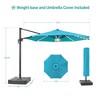 Sonkuki 11FT Round Offset Outdoor Patio Solar LED Cantilever Umbrella Aluminium Pole with Base - 3 of 4