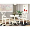 3-Piece Linen White Finish Solid Wood Top - Dining Room Set - Seats 4 - 2 of 4