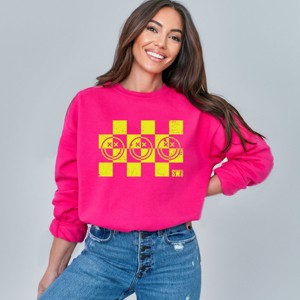 Simply Sage Market S.W.Smiley Checkered X Face Sweatshirt - 1 of 4