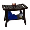 DecoTeak® Harmony® 24" Teak Wood Shower Bench with Shelf and LiftAide® Arms in Woodland Brown Finish - 4 of 4
