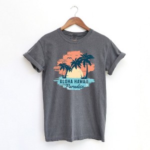 Simply Sage Market Women's Aloha Hawaii Short Sleeve Garment Dyed Tee - 1 of 3