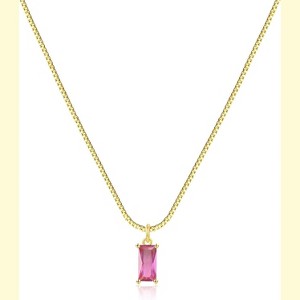 Diamond Necklaces for Women 14K Gold Plated Birthstone Necklace - 1 of 4