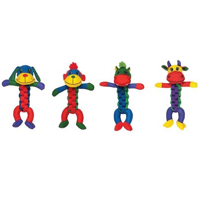 Chomper Assorted Nylon Cow, Hippo, Monkey, and/or Puppy Braided Body Dog Toy Large
