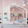 NicBex Twin/Full Kids Floor House Bed Frame with Storage Shelves & Roof Design,Modern Toddler Platform Bed,No Box Spring Needed - 3 of 4
