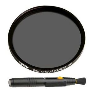 Tiffen 58mm Circular Polarizing Lens Filter and Lens Cleaning Brush Bundle - 1 of 2