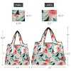 Wrapables Large & Small Foldable Nylon Reusable Shopping Grocery Bags (Set of 2), Peonies and Butterflies - 2 of 4