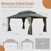 12X16 FT Outdoor Hardtop Gazebo,Gazebo With Galvanized Steel Double Roof Canopy And Curtains,Aluminum Metal Permanent Gazebo-Coolbibila - 4 of 4