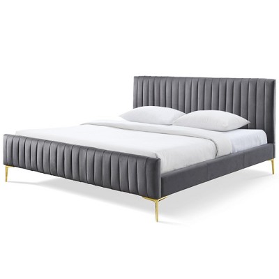 Omax Decor,Julia Upholstered Contemporary Fabric King Platform Bed