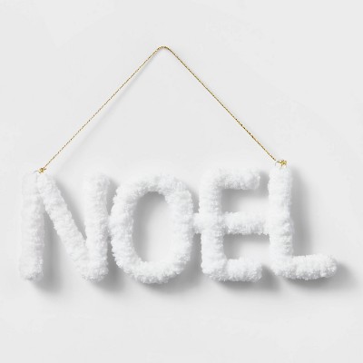 Yarn Wrapped Noel Christmas Tree Ornament White - Wondershop™