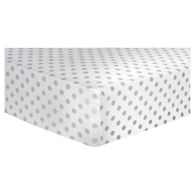 Trend Lab Deluxe Flannel Fitted Crib Sheet - Gray Dot